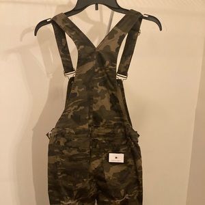 New, camo, ripped-shorts, jumpsuit! Size medium.